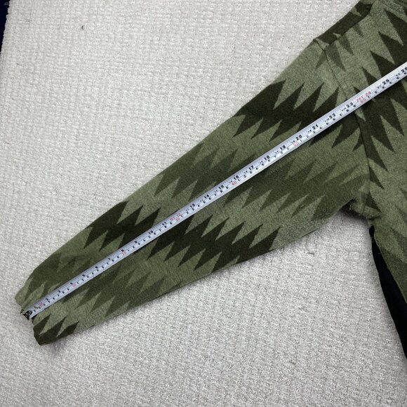 Hooké Mens Sz XS Apalachian Pullover Polar Fleece Green Aztec AOP Fishing Read - Picture 11 of 16